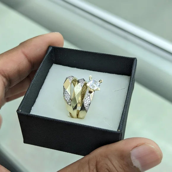 10kt Real Gold Wedding Trioset